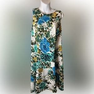 Liz Claiborne white with floral sheath dress size 12